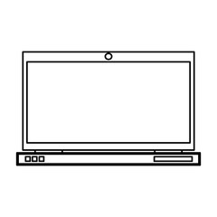 blank screen laptop computer icon image vector illustration design  single black line