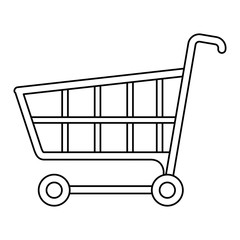 shopping cart icon image vector illustration design  single black line