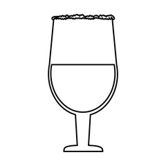 cocktail in garnished glass icon image vector illustration design  single black line