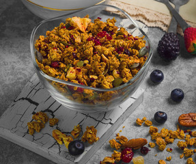 Healthy breakfast vitamin snack Granola