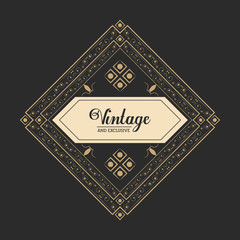 vintage and exclusive luxury legant badge dark background vector illustration