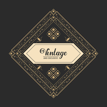 vintage and exclusive luxury legant badge dark background vector illustration