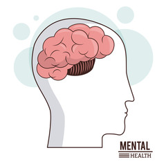 mental health, human head brain healthcare medical concept vector illustration