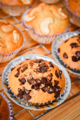 Banana cupcake freshly baked.