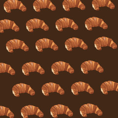 croissant, pastry bakery product, a delicious dessert, seamless pattern wallpaper. vector illustration