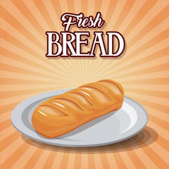 fresh bread and wheat whole cereal nutrition vector illustration