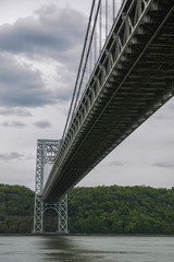 Undrside of the George Washington bridge on cloudy day - 151368931