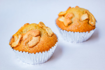 Banana cupcake freshly baked.