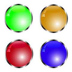Кнопки сферические для веб дизайна набор из четырех штук 