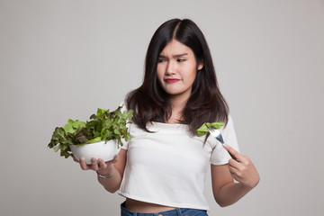 Asian woman hate salad.