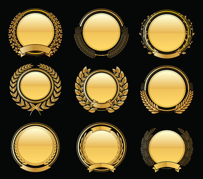 Luxury Golden Badges Laurel Wreath Collection