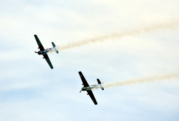 Albion Park, Australia - May 6, 2017. Display of Russian Roolettes Formation Team. Wings Over Illawarra is an annual air show held at Illawarra Regional Airport.