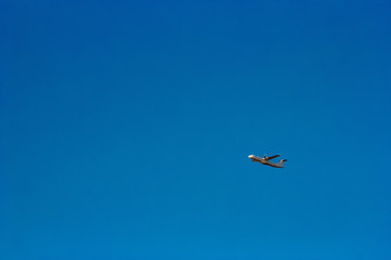Passenger aircraft in the sky