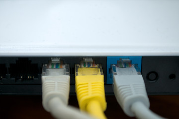 Gray modem on a white background