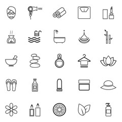 Beauty line icons on white background