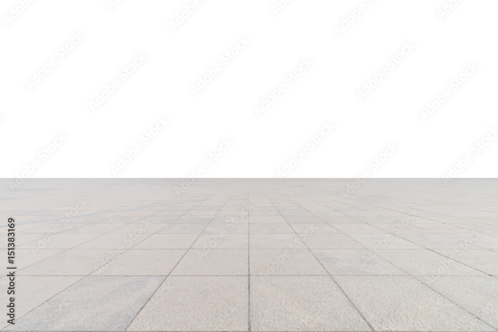 Sticker empty concrete square floor isolated