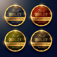 best quality guaranteed premium gold label and badges vector design
