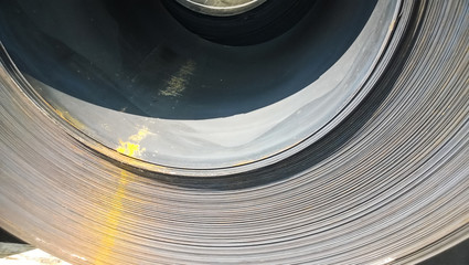 Steel sheets rolled up into rolls. Export Steel. Packing of stee