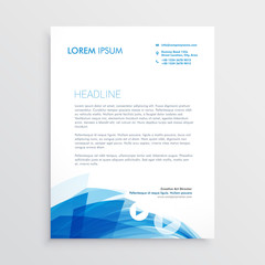abstract blue letterhead design template