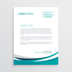 creative blue wave business letterhead design