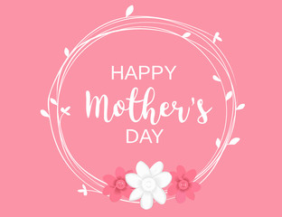 Happy mother's day greeting card celebration vector illustrator