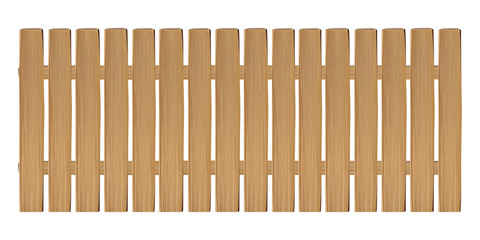 Real wooden fence vector on a white background