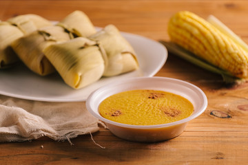 Typical Brazilian junina party sweets - pamonha and canjica / curau