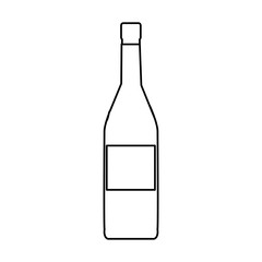 wine bottle drink beverage outline icon vector illustration