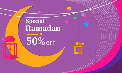 Flyer, Sale, discount, greeting card, label or banner occasion of Ramadan kareem and Eid celebration