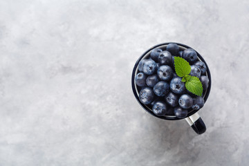 Fresh blueberries in a cup