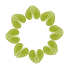 Fototapeta na wymiar green floral mandala ornament decoration, natural design image vector illustration