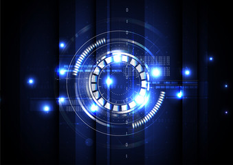 Technological abstract illuminated digital interface background