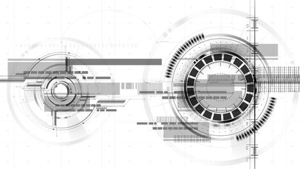 Technological space drawing interface vector background abstract