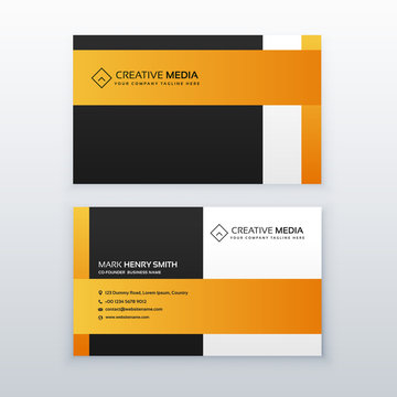 professional yellow and black business card design template for your brand