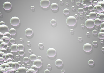 Soap bubbles abstract background with rainbow colored airy foam