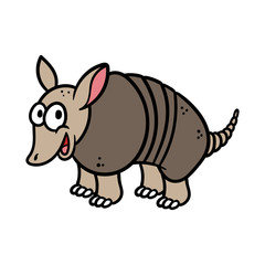 Cartoon Armadillo Vector Illustration