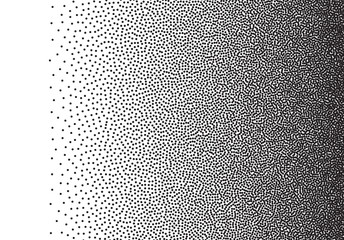 Dotwork gradient background, black and white scattered stipple dots
