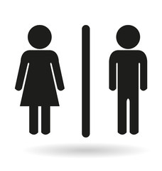 A black ladies and gents toilet icon signs