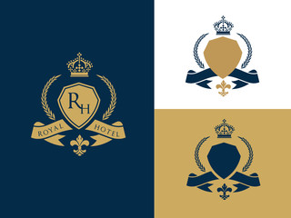 Luxury logo template. hotel logo, king royal brand identity 