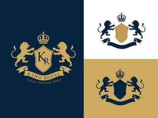 Luxury logo template. hotel logo, king royal brand identity 