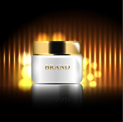 essense and a cream for skin care. 3d vector realistic illustration. The design of cosmetic products. Presentation of face care.