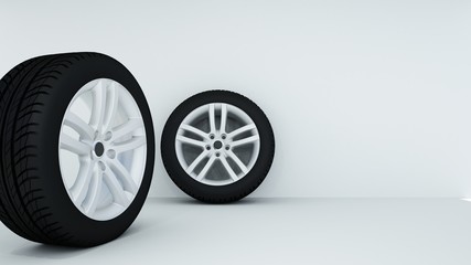 Obraz na płótnie Canvas 3d rendering of The tire and White background