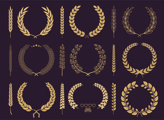 Laurel Wreaths and Branches Vector Collection