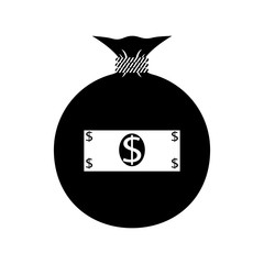 Bag with money. Dollar.