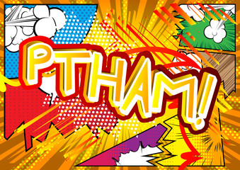 Ptham! - Vector illustrated comic book style expression.