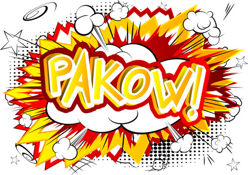 Pakow! - Vector illustrated comic book style expression.