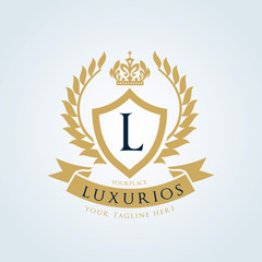 Hotel logo, Luxury crests logo, king royal brand identity 