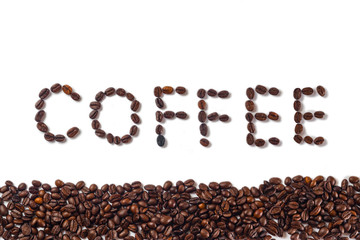 coffee beans isolated on white background