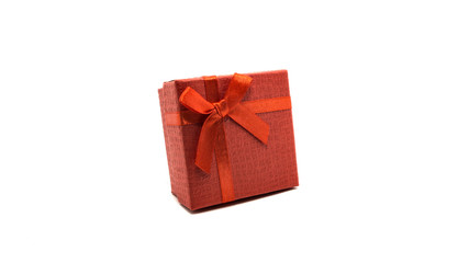 Little red gift on white background