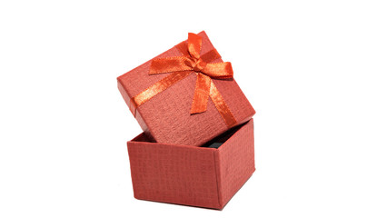 Little red gift on white background